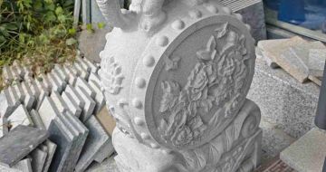 铜仁芝麻白抱鼓石 庭院抱鼓石