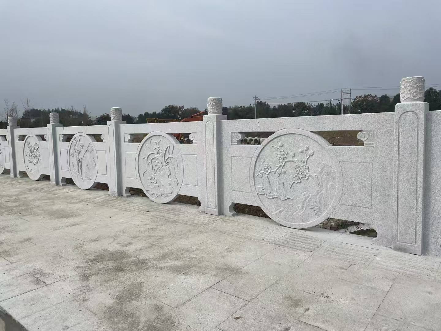 铜仁芝麻白河道栏杆 石材栏杆